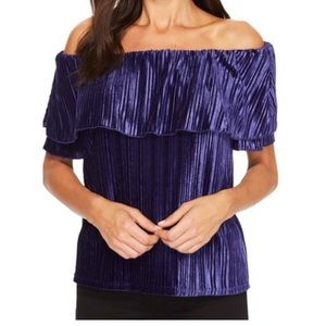 NWT SANCTUARY CELESTE VELVET OFF SHOULDER SZ S